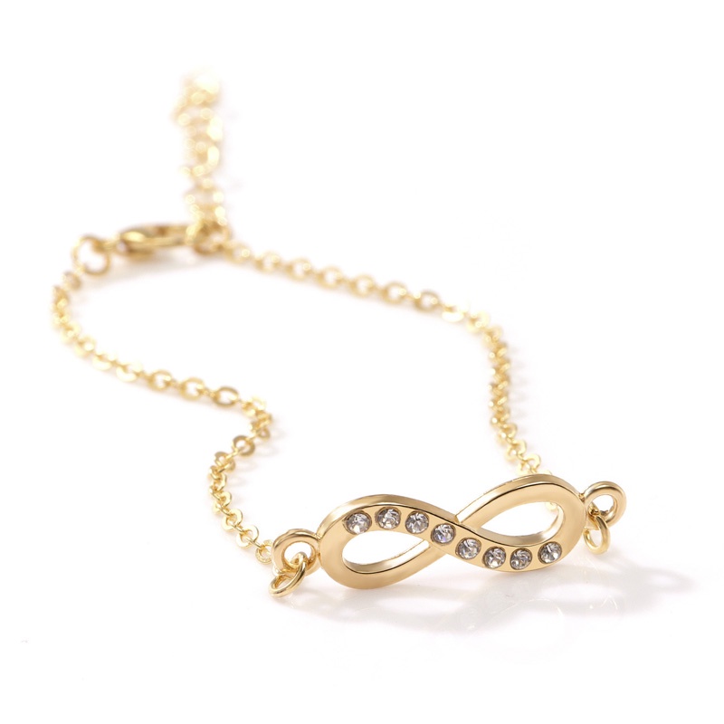 Gelang Rantai Angka8 Infinity Gelang Persahabatan Kristal Untuk Wanita Lady Bohemian Charm Jewelry