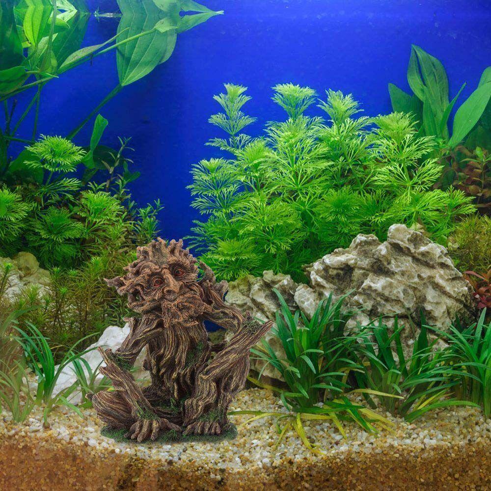 [Elegan] Fish Tank Landscape Ornamen Resin Hiding Cave Fish Tank Decor Simulasi Pohon Setan Fish Rest Aksesoris Lansekap