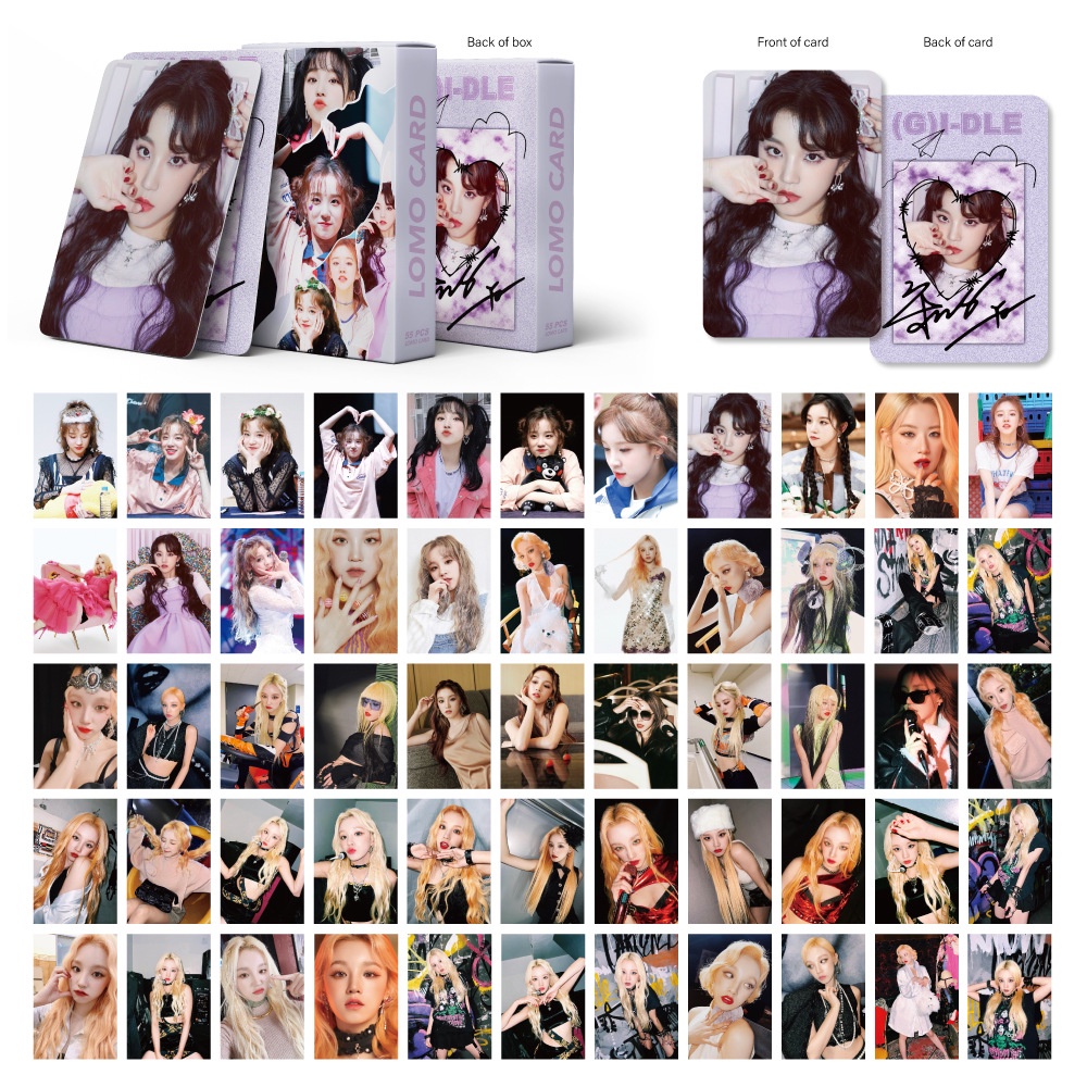 55pcs/box YUQI (G) I-DLE Photocards Khusus Solo Album Foto Kartu Lomo GIDLE Kpop Postcards