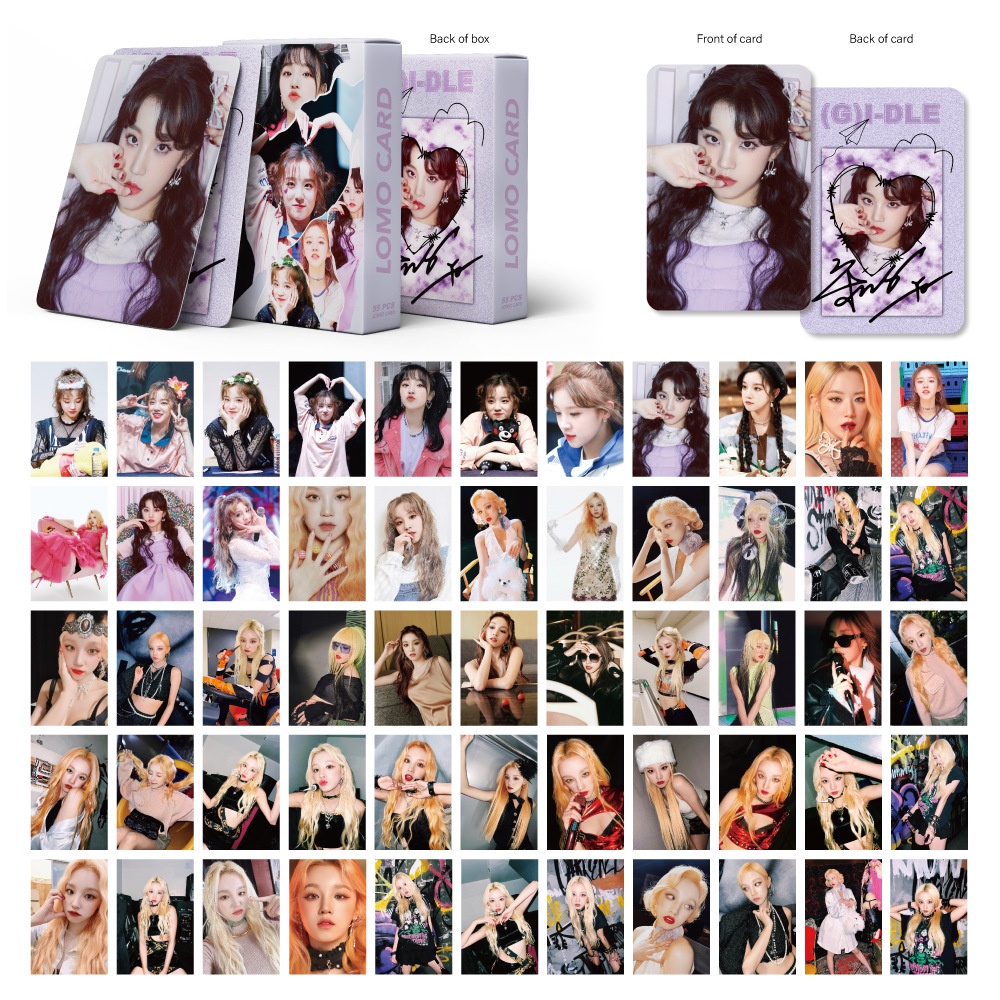 55pcs/box YUQI (G) I-DLE Photocards Khusus Solo Album Foto Kartu Lomo GIDLE Kpop Postcards