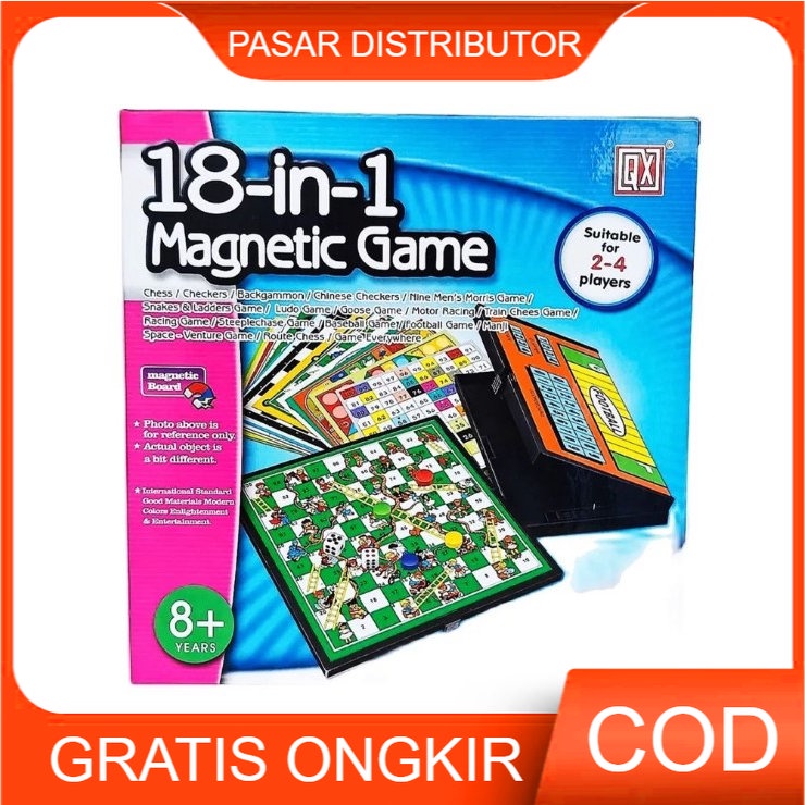 Mainan Anak 18-IN-1 MAGNETIC GAME Mainan Game Board Family Games Kids