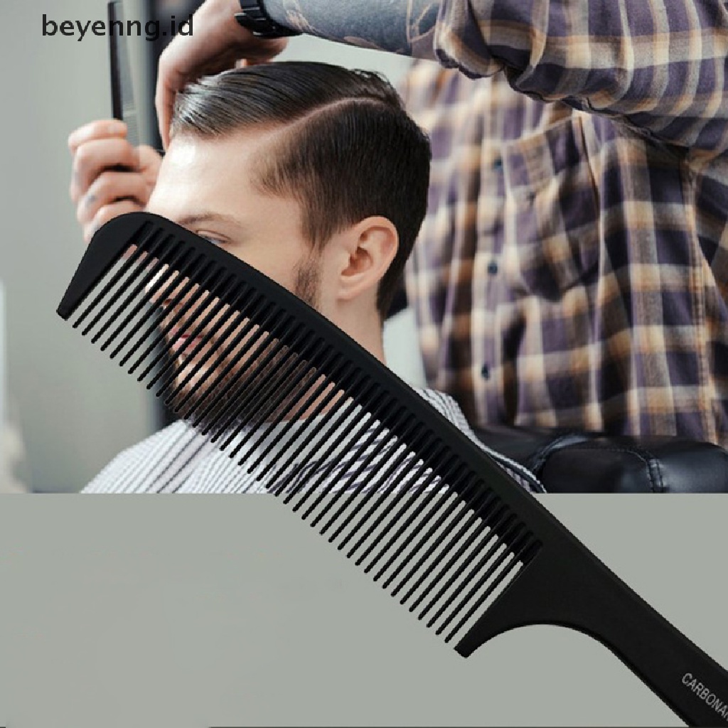 Beyen 2pcs Sisir Salon Rambut Hitam Hairdressing Carbon Comb Antistatis Dan Tahan Panas ID