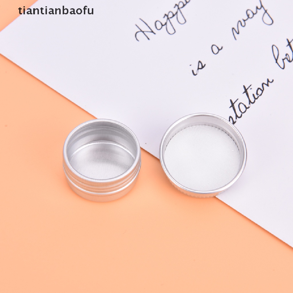 [tiantianbaofu] 10pcs Toples Kaleng Aluminium 5ML Untuk Cream Balm Kuku Wadah Kosmetik Kotak Butik