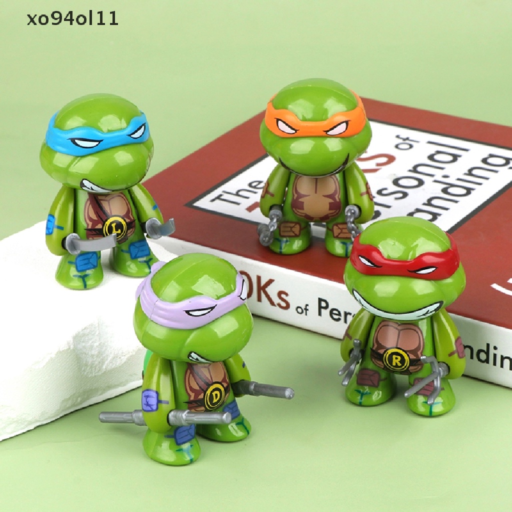 Xo 4Pcs Remaja Mutan Ninja Turtles Boneka Tokoh Anime Lucu Model Desktop Hiasan Mobil Dekorasi Rumah Mainan Anak Rumah Boneka Boneka Ornamen Lanskap Mikro Hiasan Kue OL