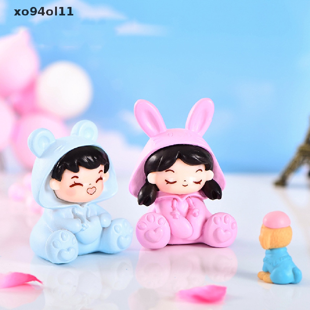 Xo 1pasang Piyama Lucu Pasangan Kekasih Miniatur Pemandangan Ornamen Dekorasi Rumah Boneka OL