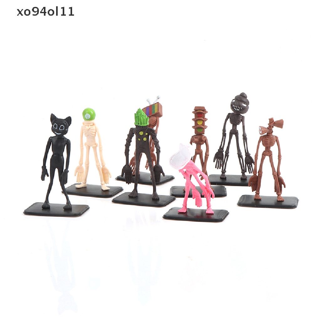 Xo 8Pcs Siren Kepala Mainan Action Figure Sirenhead Horror Model Boneka Patung Hadiah OL