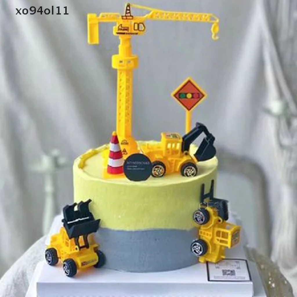 Xo Kendaraan Teknik Dekorasi Kue Mesin Gali Hiasan Kue Crane Cake Decors OL