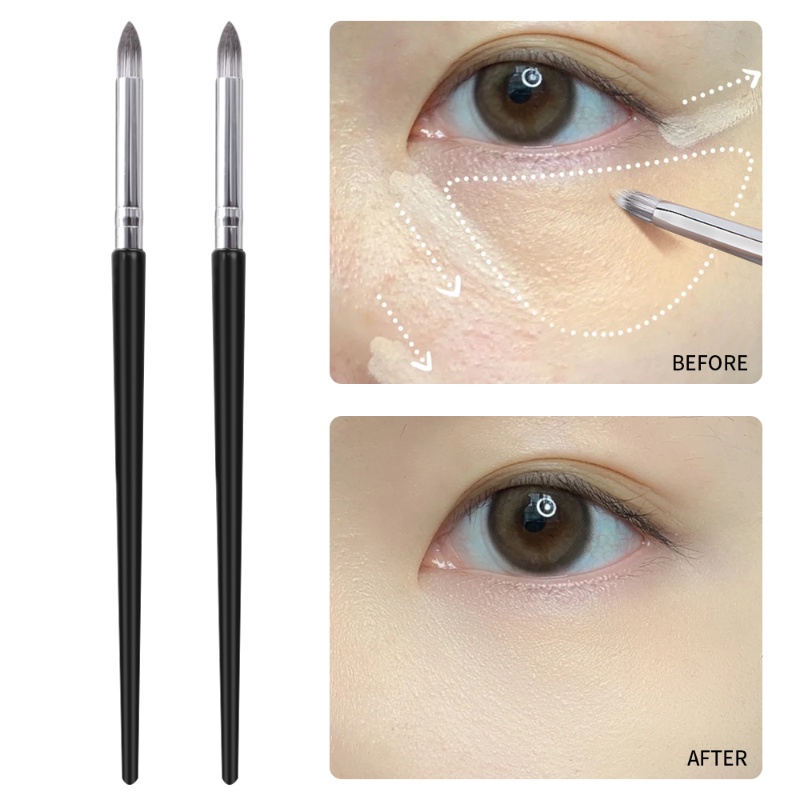 1pc Sikat Concealer Ujung Pensil Pola Dekret Lakrimal Sulcus Kantong Mata Gelap Bawah Mata Lingkaran Concealer Brush Alat Makeup