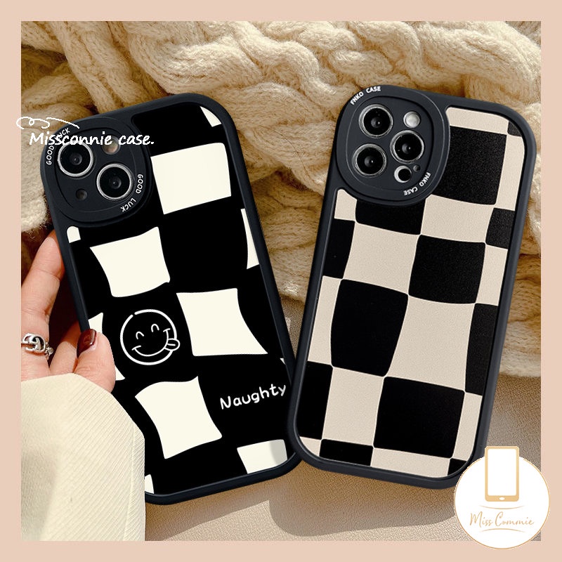 Casing Untuk Infinix Smart5 6 Hot10 9 Play Hot10 Lite 10T 10T 10T 11 10s 11s 11 10s 11s Note8 Fashion Smiley Irregular Square Plaid Soft Tpu Phone Case