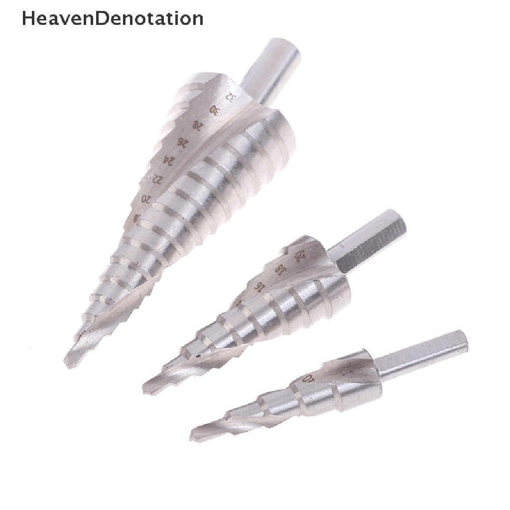 [HeavenDenotation] Hss Step Drill Bit Set 4-12 /20/32mm 1/4 &quot;Mata Bor Hex Core Dilapisi Titanium HDV