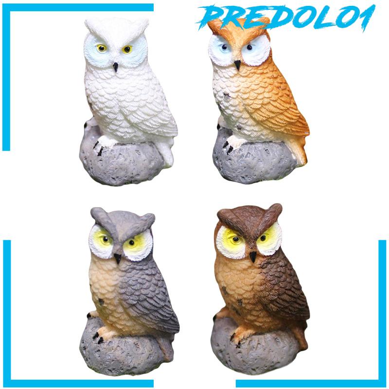 [Predolo1] 4pcs Hiasan Taman Pemandangan Burung Hantu Untuk Kerajinan Bonsai Home Decor Pot Tanaman