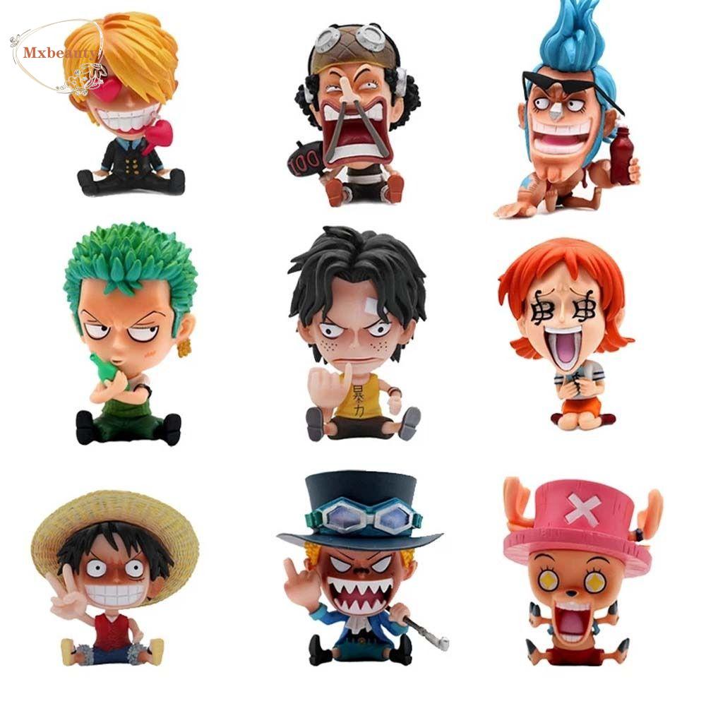 Mxbeauty Monkey D Luffy Model Mainan 9CM Doflamingo Anime Jepang Sanji Ace Hiasan Desktop Robin Boa Hancock Nami Patung Anime