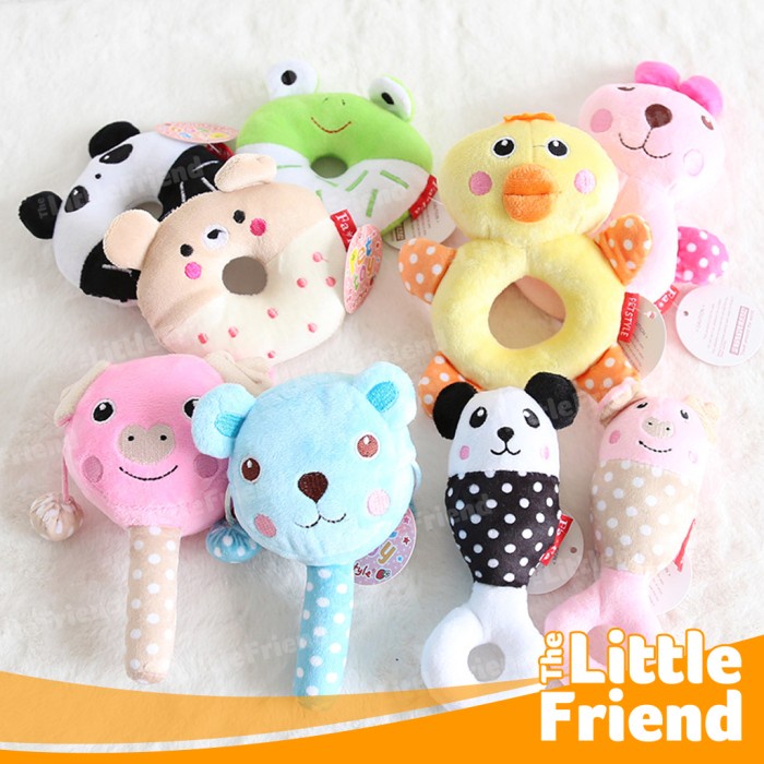 Mainan Anjing Kucing Boneka Bunyi Plush On Animal Donat Rattle