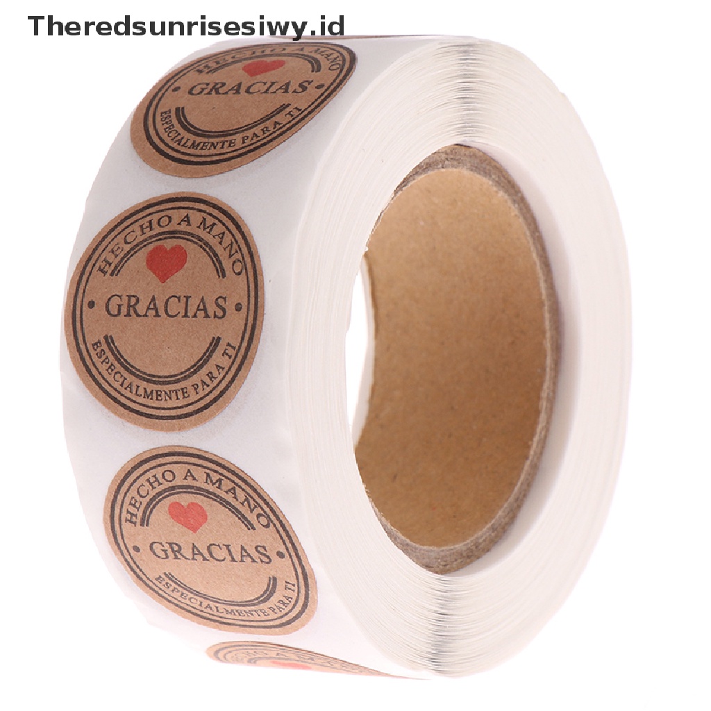 # Kado Mom &amp; PAPA DIY # 500 Pcs Gracias Spanyol Thank You Label Stiker Handmade Scrapbooking Sticker~