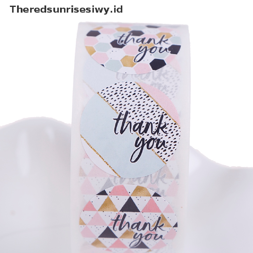 # Kado Mom &amp; PAPA DIY # 500pcs/roll Stiker Segel Bulat Thanks You Kerajinan Stiker Perekat Dekoratif~