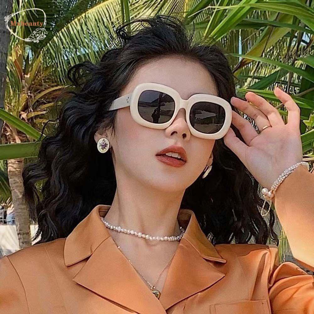 Mxbeauty Kacamata Hitam Wanita Merek Desain Kepribadian Leopard Print Kacamata Matahari Hitam Teh Lensa Warna Gaya Korea Sunglasses