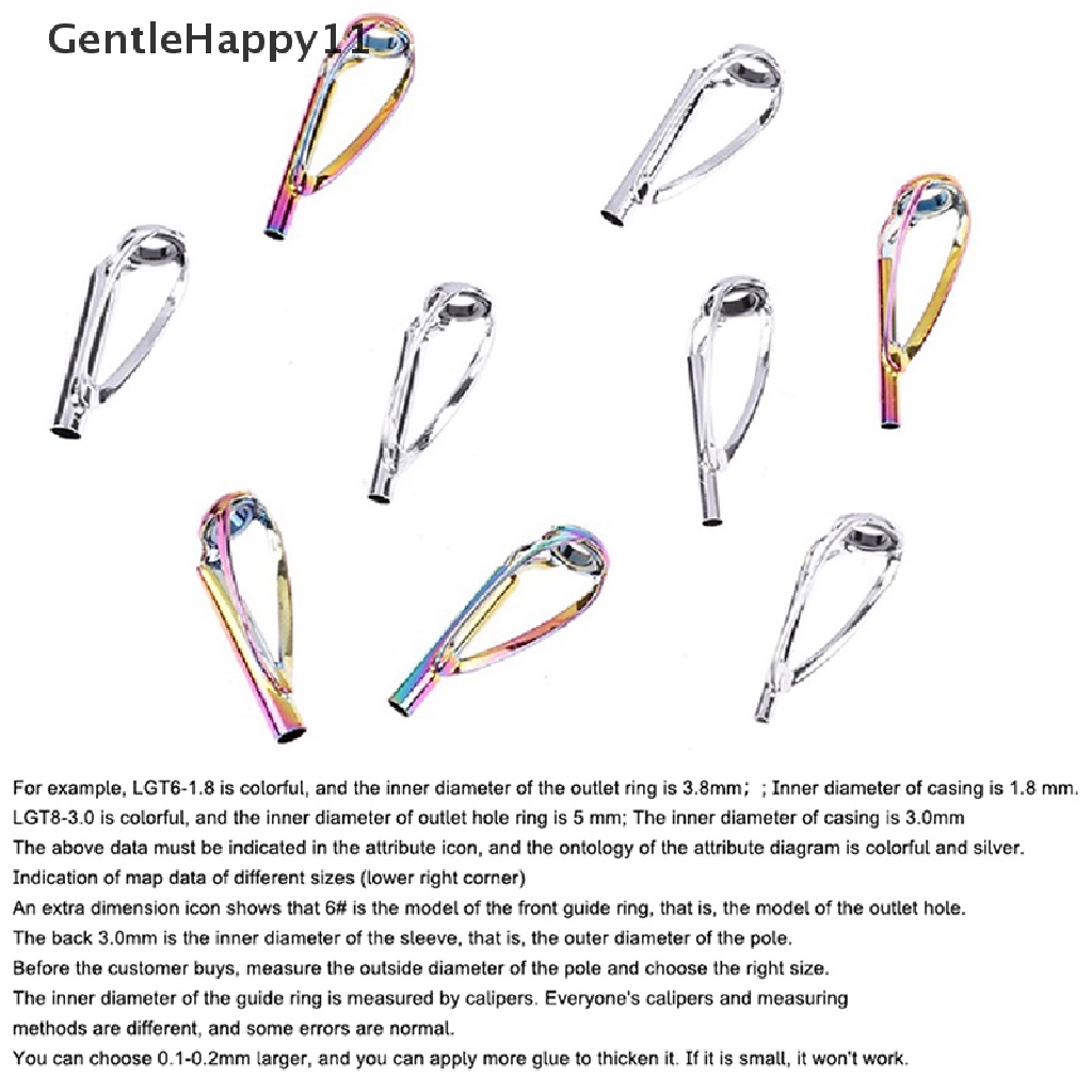 Gentlehappy 1pc Sliver/Rain Top Tip Guide Ring Bebas Kusut Untuk Memancing Pancing Berputar Aksesoris id