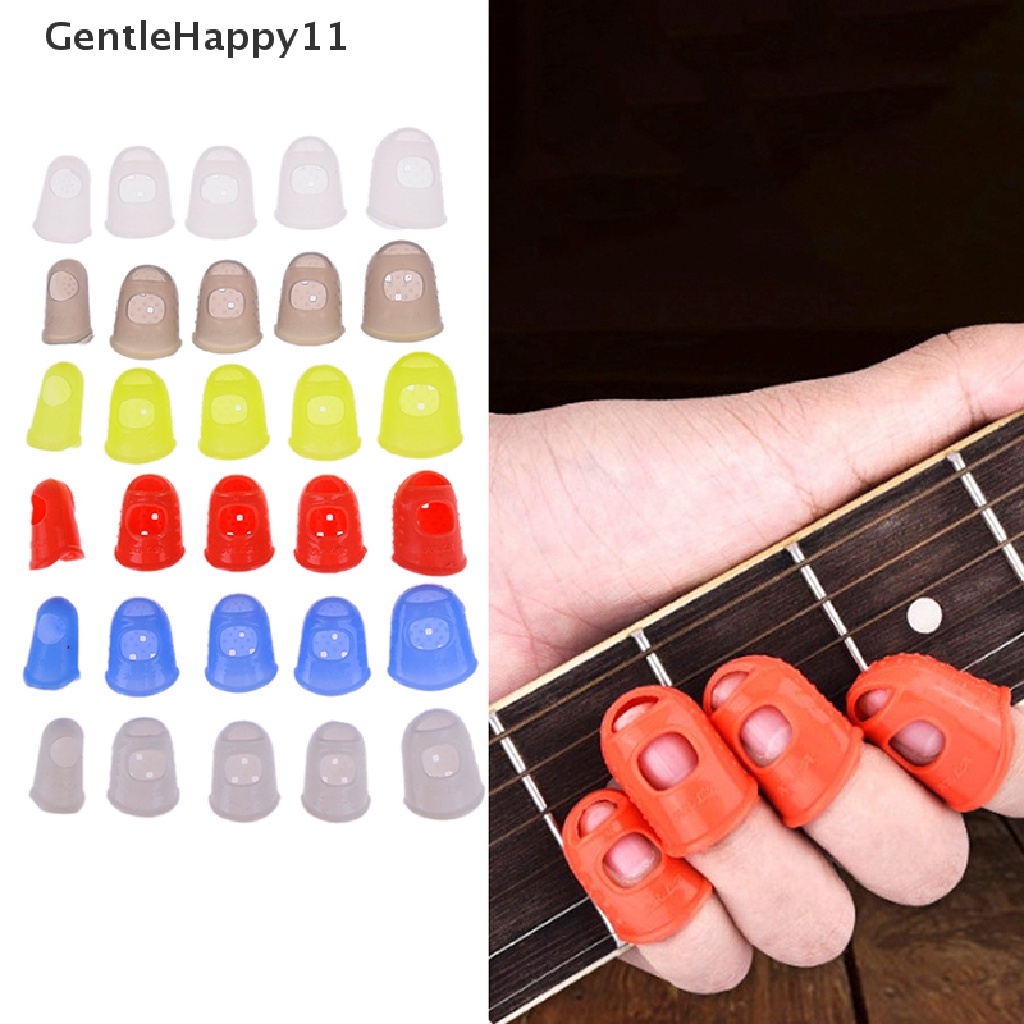 Gentlehappy 5pcs Silikon Finger Cot Untuk Bermain Gitar Protect Finger Cegah Press Pain id