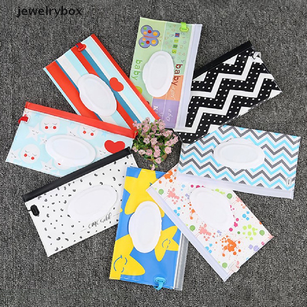 [jewelrybox] Peva Baby Wet Wipe Pouch Wipes Holder Case Flip Cover Reusable Kantong Lap Basah Butik