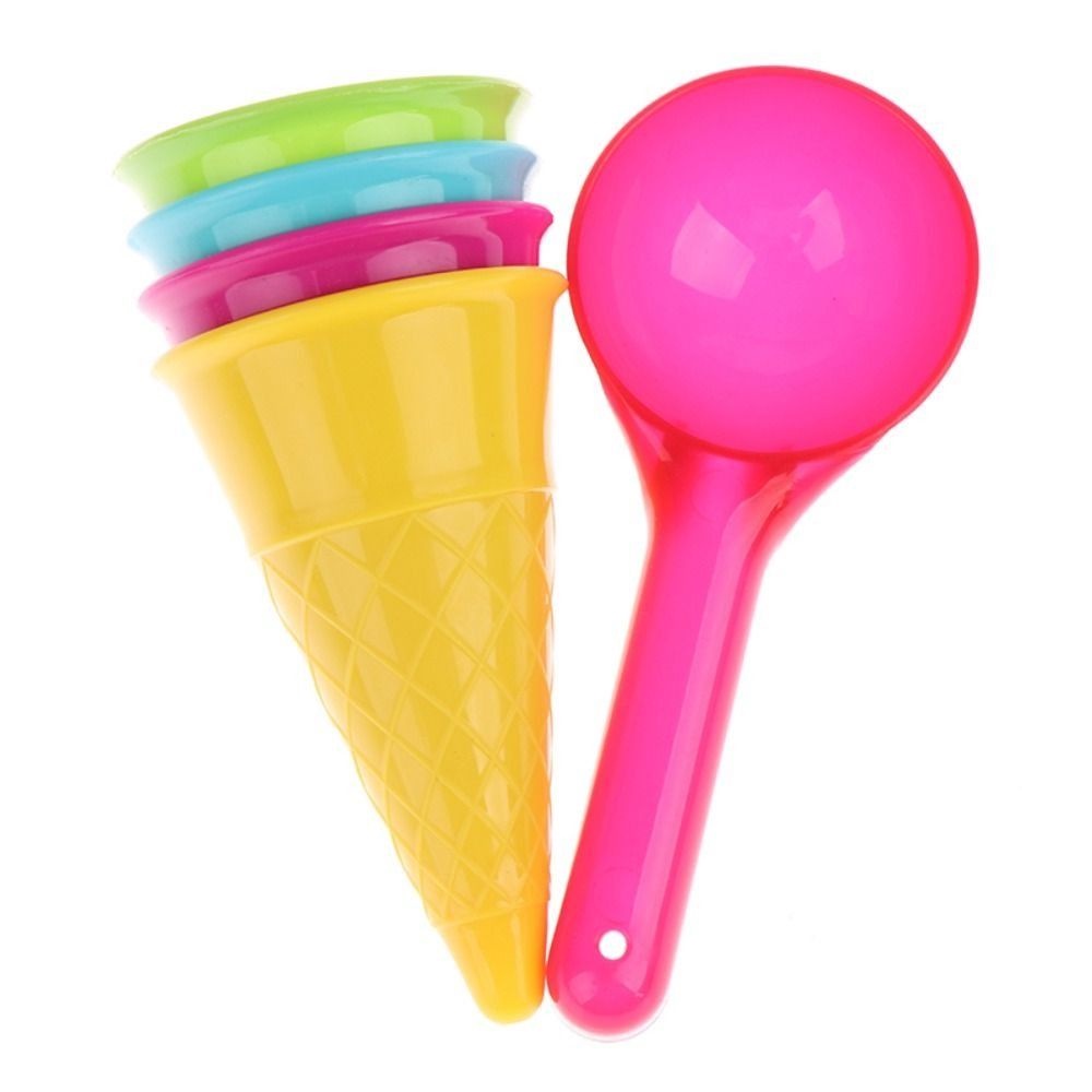 Quinton Ice Cream Cone Scoop Sets Mainan Untuk Anak-Anak Fun Pretend Play Cetakan Kerucut Musim Panas Permainan Luar Ruangan Seaside Game Set