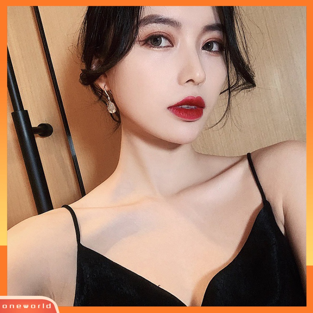 [EONE] 1pasang Liontin Anting Tulip Liontin Bersinar Berlian Imitasi Inlay Geometris High-end Dress Up Hypoallergenic Mewah Wanita Cubic Zirconia Bunga Telinga Kait Perlengkapan Kostum