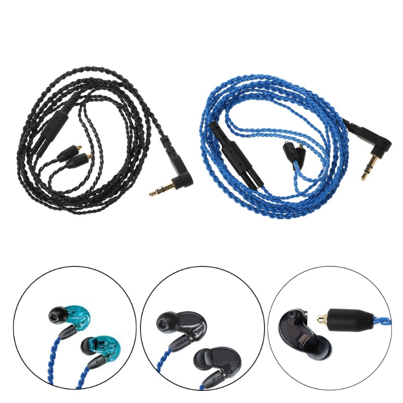 Kabel MMCX 3.5mm Kabel Cord Untuk Shure SE215 SE315 SE535 SE846 Earphone Perangkat Audio Bebas Kusut Wires Wires Ringan-Berat