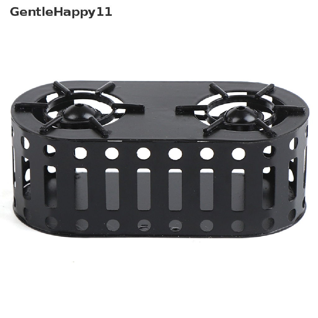 Gentlehappy1:12rumah Boneka Miniatur Scene Cooker Dapur Mini Kompor Metal Hitam id