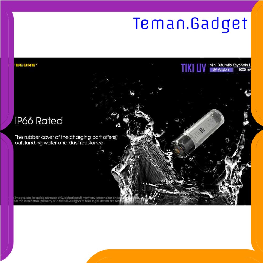 TG - LMP NITECORE Senter Mini UV Flashlight LED IP66 130mAh 365nm 1000mW - TIKI UV