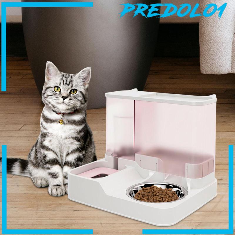 [Predolo1] Dispenser Air Anjing Otomatis Tempat Makan Kucing Praktis Anti Rebah Piring Anjing