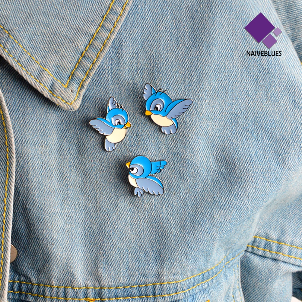 &lt; Naiveblues &gt; Pin Bros Mini Lucu Burung Ransel Jaket Kemeja Wanita Perhiasan