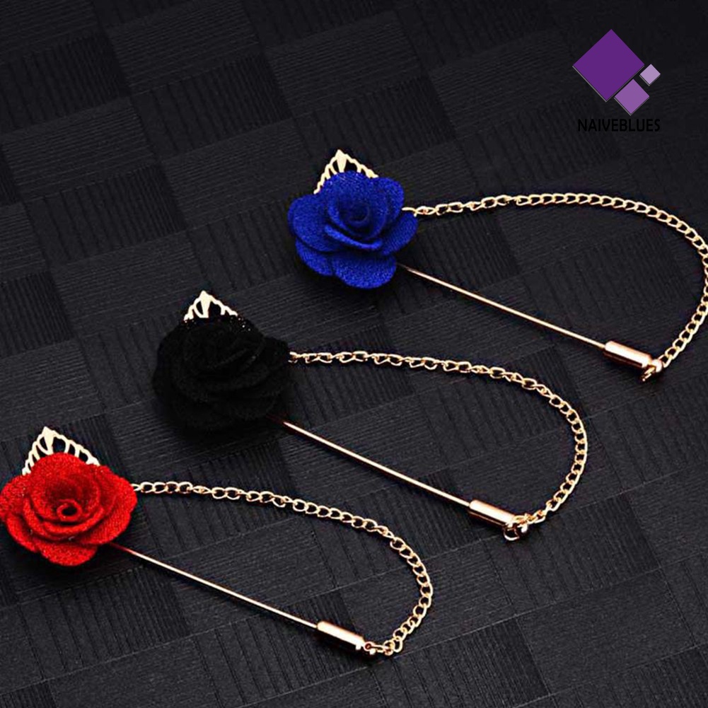 &lt; Naiveblues &gt; Wanita Pria Daun Bunga Bros Pin Jas Dekorasi Pesta Perhiasan Hadiah