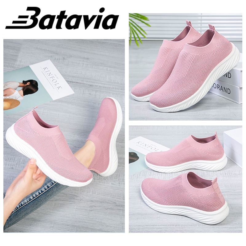 Batavia 2023 Imported sepatu wanita sepatu rajut wanita original jogging women's shoes women's black school shoes lightweight cool N6
