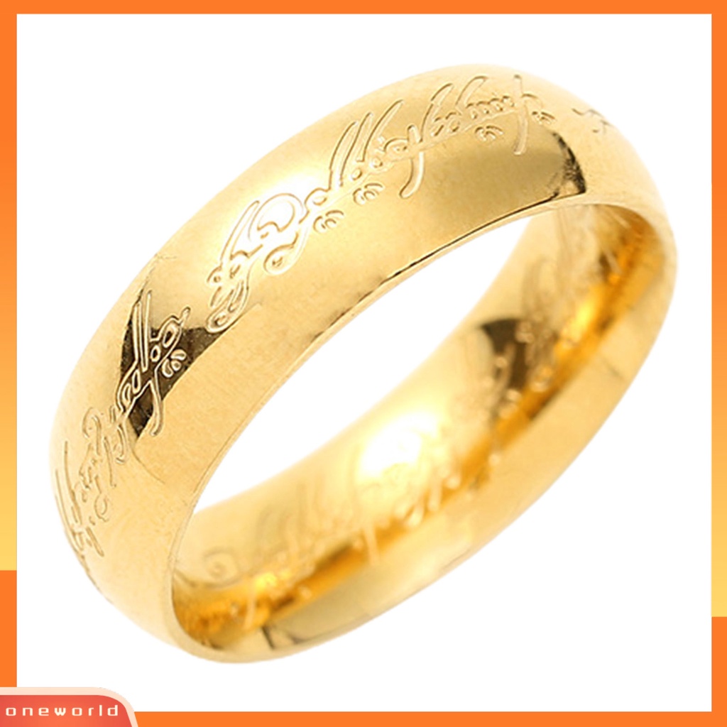 [EONE] Jari Cincin Poles Kilau Terang Indah Ukiran Geometris Anti Luntur Eropa Amerika Hitam Emas Perak Pria Cincin Perhiasan Aksesori