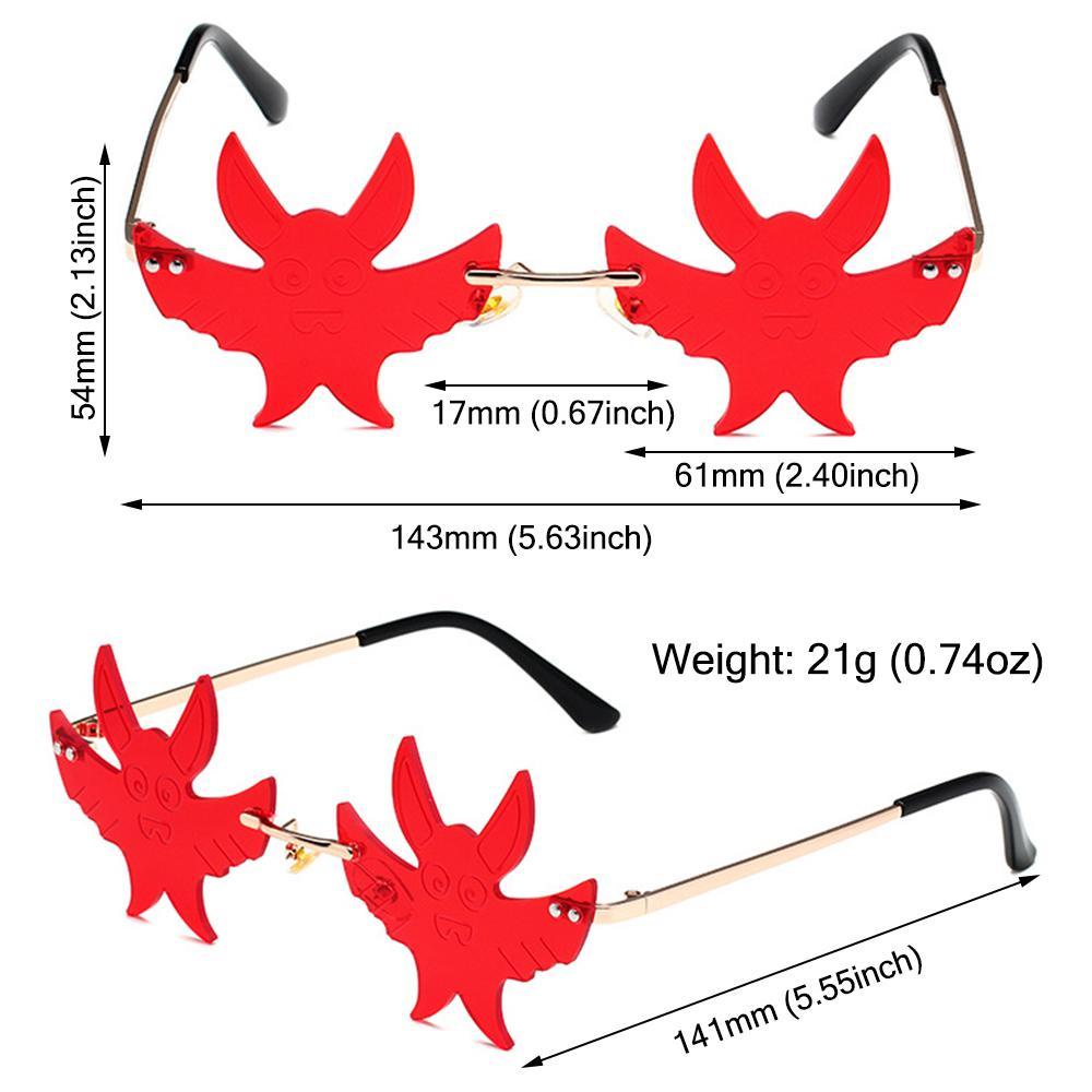 Kacamata Hitam Bentuk Kelelawar LILY Novelty Untuk Kostum Halloween Pesta Disko Wanita Dan Pria Tanpa Bingkai