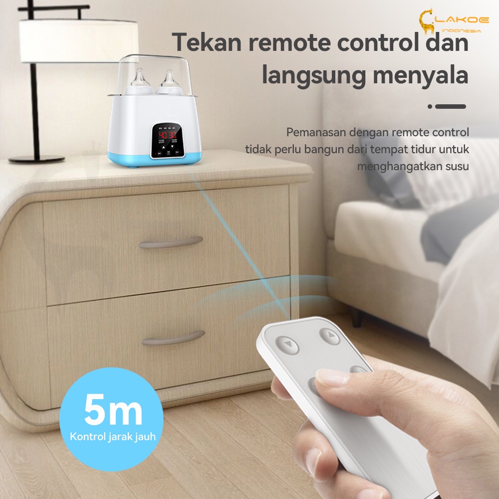 Lakoe Penghangat botol alat sterilisasi penghangat botol bayi LCD Display Remote/Warmer Heater Bottle/ Bottle sterilizer