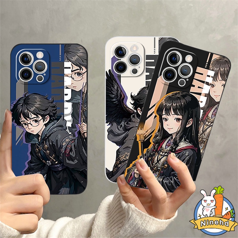 IPHONE Casing Kompatibel Untuk Iphone14 13 12 11 Pro Max X Xr Xs Max8 7 6 6s Plus SE 2020 Fashion Kartun Harry Potter Gaya Ponsel Case Lensa Full Melindungi Anti Gores Lembut TPU Phone Cover