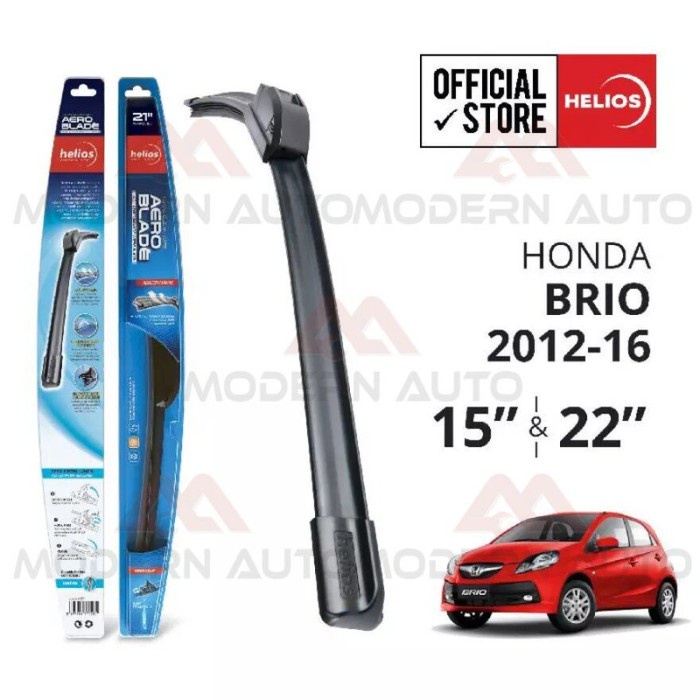 Wiper Frameless Honda Brio (2pcs) 2012 sd 2016 HELIOS Mobil