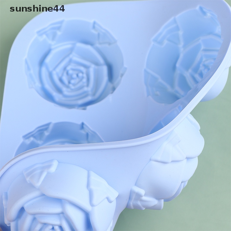 Sunshine 1Pc 6-Rose Flower Silicone Cake Ice Cream Cetakan Coklat Sabun Cetakan Silikon ID