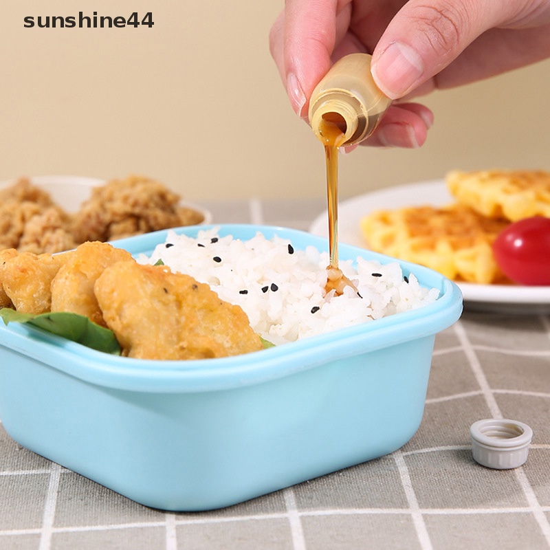 Sunshine 4PCS Kotak Bumbu Saus Mini Barbekyu Dapur Botol Transparan Dengan Tutup Toples ID