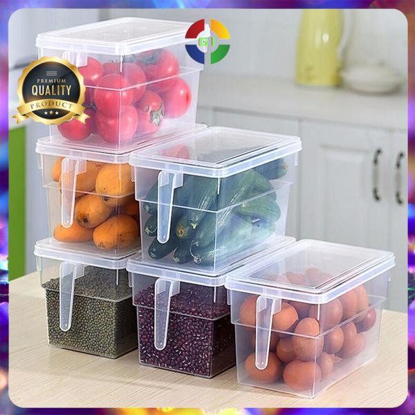 Kotak Plastik Kontainer Wadah Penyimpan Box Makanan Kulkas Kitchen Storage Food Box Transparent