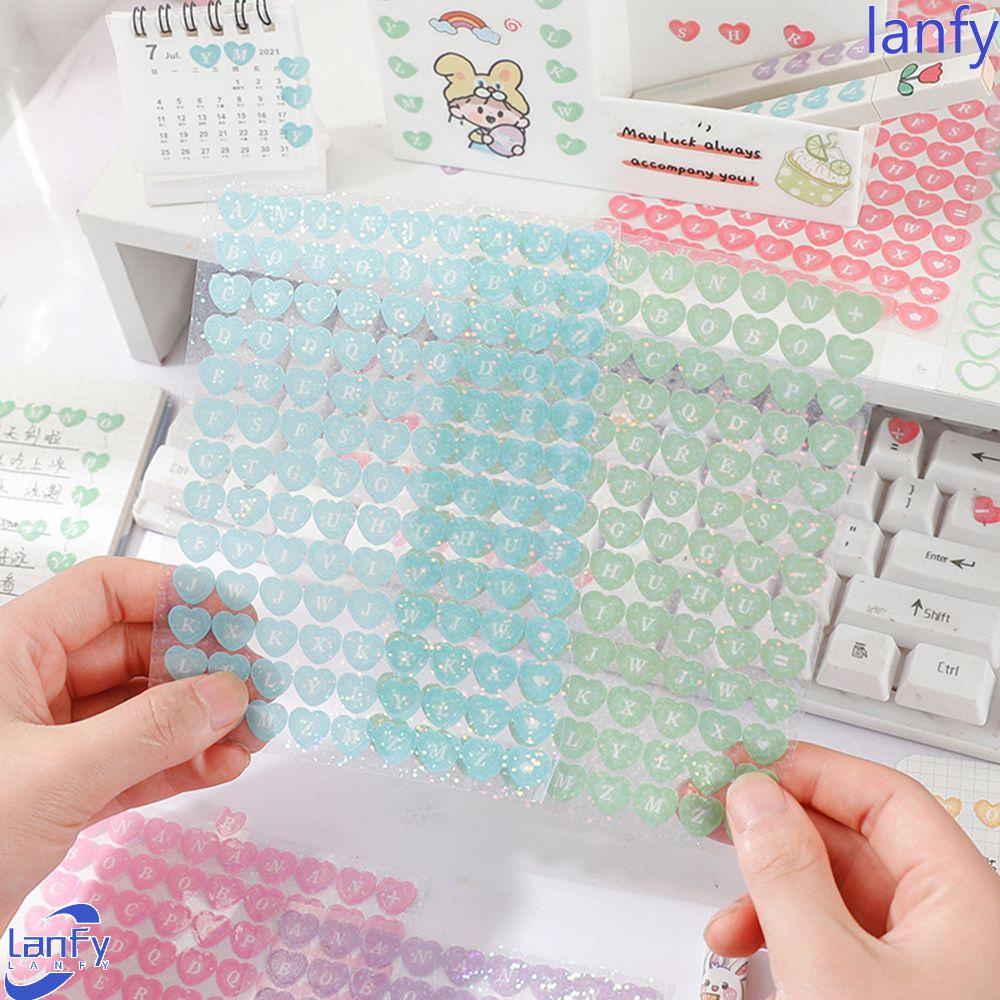 Lanfy Stiker Motif Hati Untuk Dekorasi Handbook / Jurnal / Keyboard