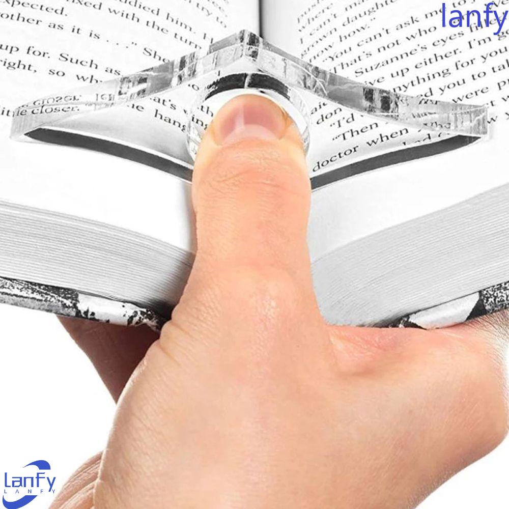 Lanfy Buku Jempol Holder Siswa Buku Baca Transparan Bentuk Tidak Teratur Kantor Sekolah Penanda Buku Multi Fungsi