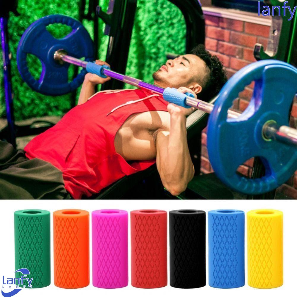 Lanfy Barbel Grip Untuk Batang Tebal Dumbbell Silicone Grips Anti-Slip Protect Pad Forearm Training Grip Forearm Trainer Alat Latihan Lengan Pendek Grip Lemak Dumbbell Grip