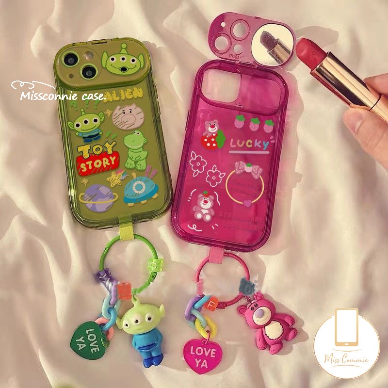 Toy Story Lucu Alien Strawberry Bear Losto Case Untuk Y12i Y20 Y12 Y17 Y11 Y15 Y20i Y20s Y20s G Y11s Y12S Y20A Y20G Y30G Y91C Y1S Y12A Flip Make Up Mirror Soft TPU Silicon Case