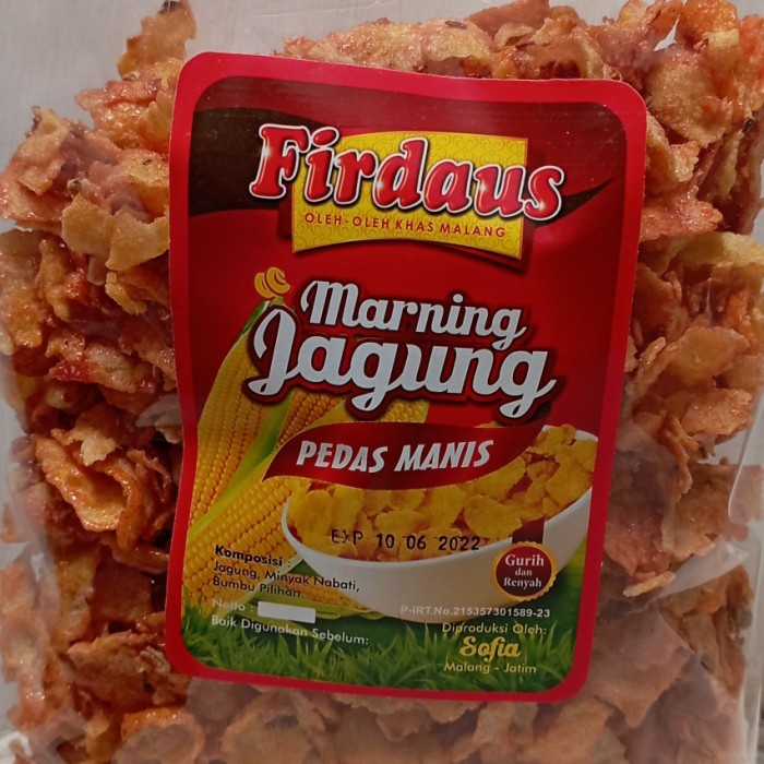 

marning jagung firdaus malang 150gr packing dus