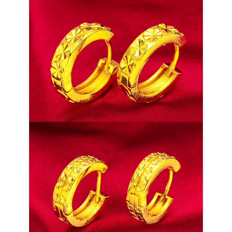 Goldkingdom Aksesoris Perhiasan Fashion Ready Stock Berlapis Emas Snap on Anting Berlian Starlight Berhadapan Anting Perempuan