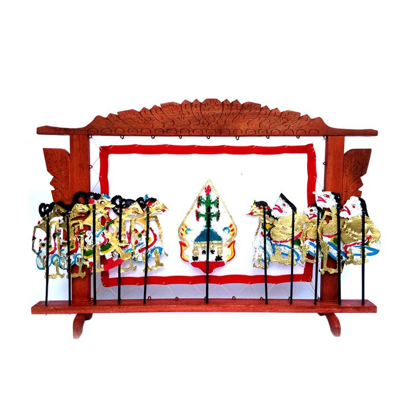 [Jogja] Central Kerajinan Miniatur 1 Set Pagelaran Wayang Kulit / Geber Wayang set