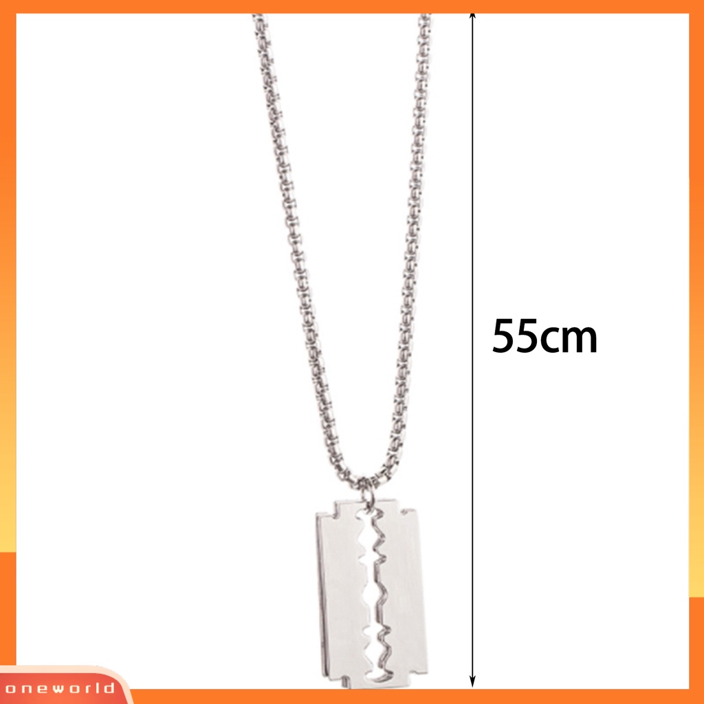 [EONE] Rantai Klavikula Pisau Liontin Kepribadian Geometris Electroplating Anti Karat Dekorasi Leher Hypoallergenic Fashion Warna Perak Liontin Kalung Untuk Pacaran