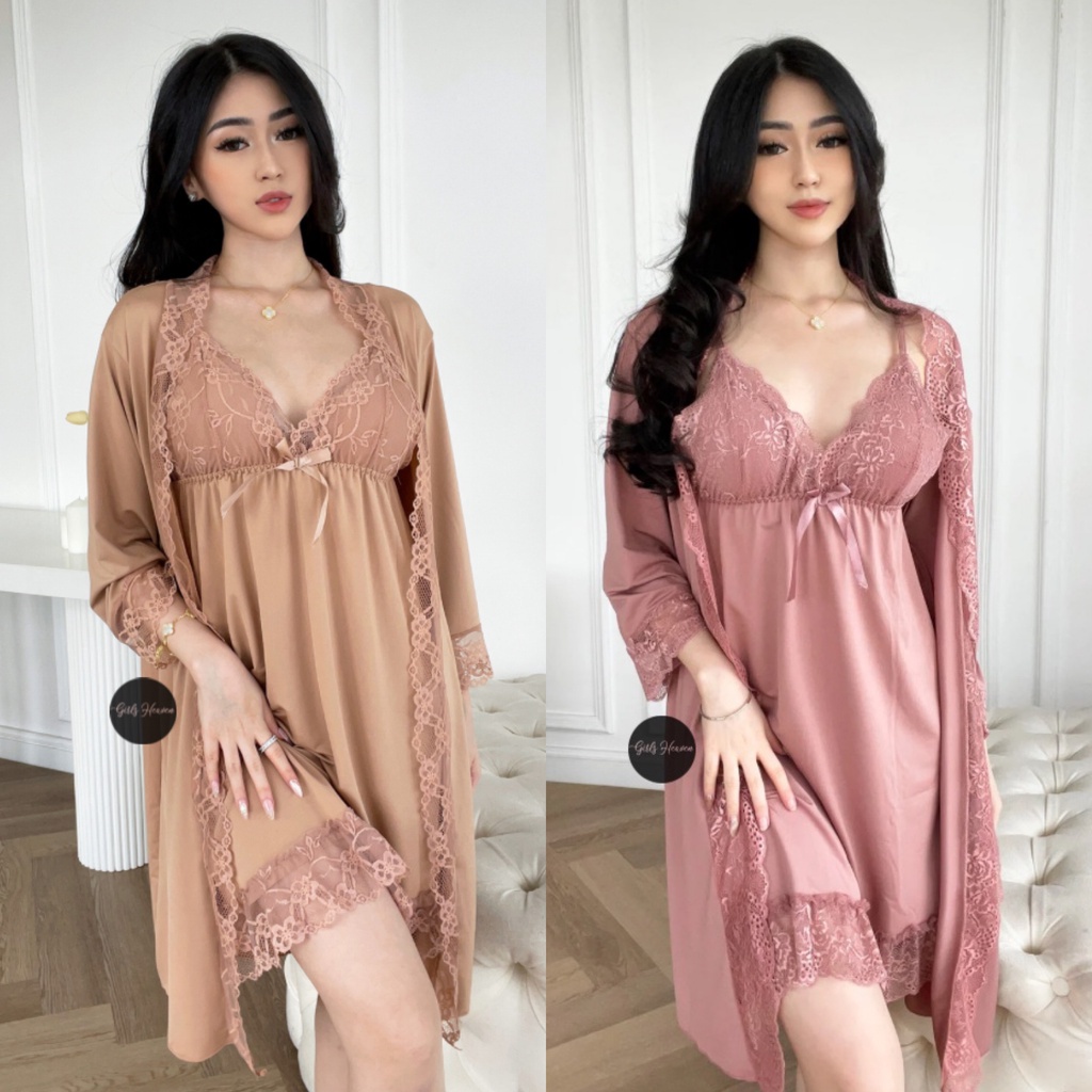 007L Lingerie Dress + Kimono + Belt [ Girlsheaven_id ]