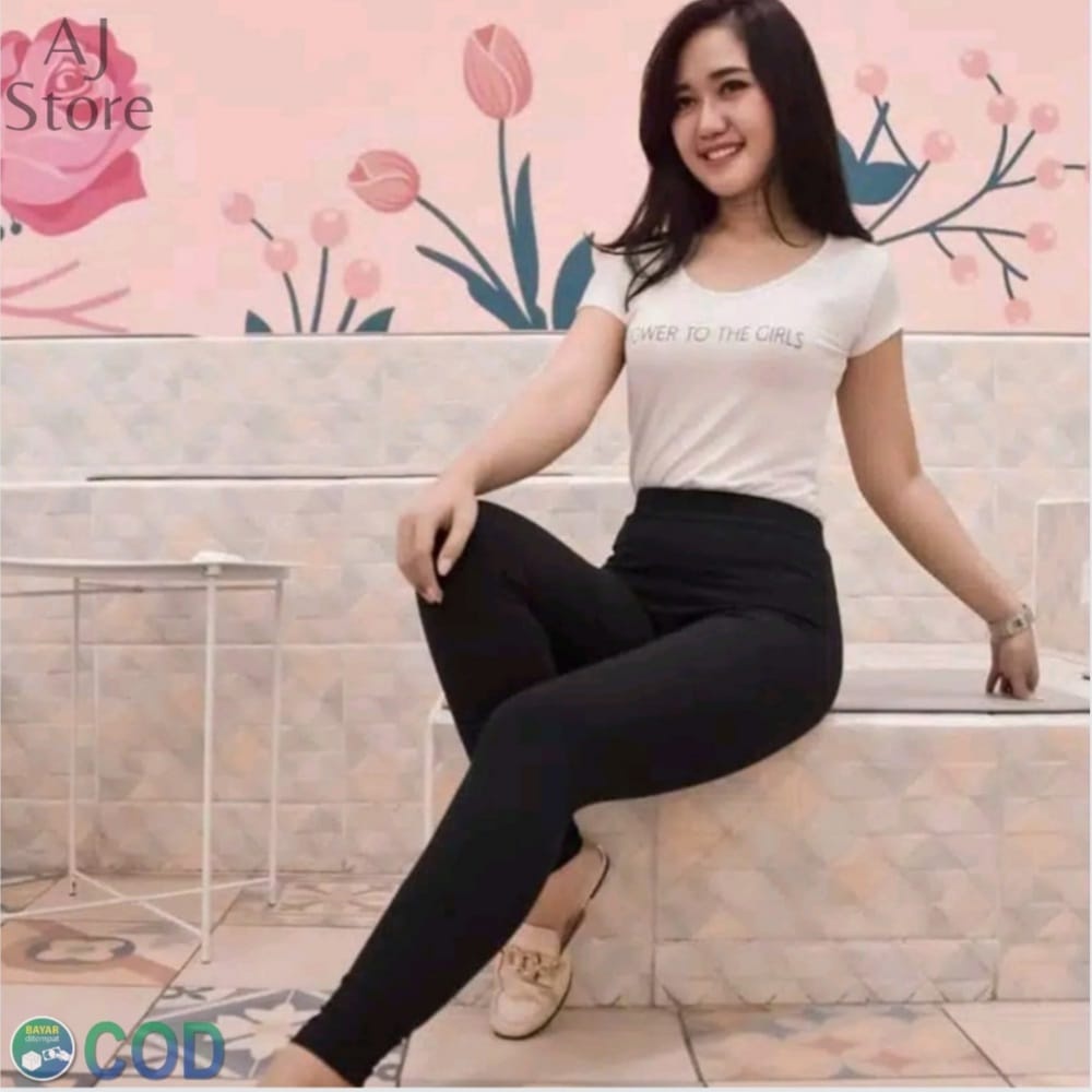 YES Leging Wanita Dewasa Panjang Polos Allsize Fit To Xl